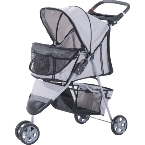PawHut Hondenwagen hondenbuggy honden pet stroller buggy 4 kleuren 3/4 wielen D00-041