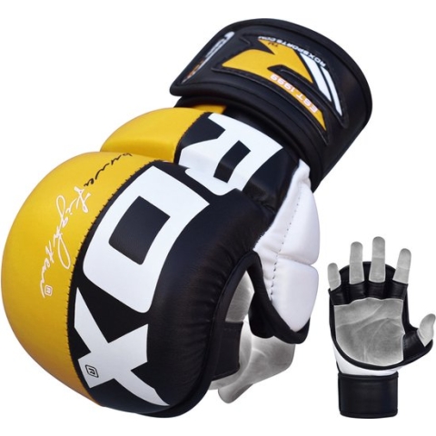 RDX Sports T6 Plus - MMA Handschoenen - Training - Sparring - Geel - Maat XL