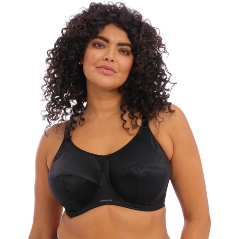 Elomi Energise Grote maten Sport bh – Zwart - 80F (EU)