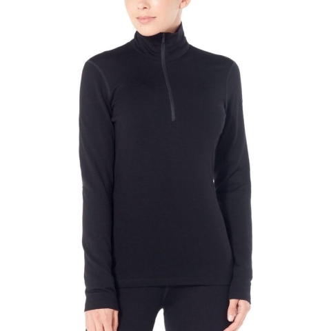 Icebreaker Wmns 260 Tech LS Half Zip - Black - Wintersport - Wintersportkleding - Thermokleding