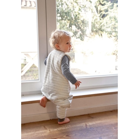 LÄSSIG babyslaapzak jumper 4 seizoenen Striped Grey 86 - 92