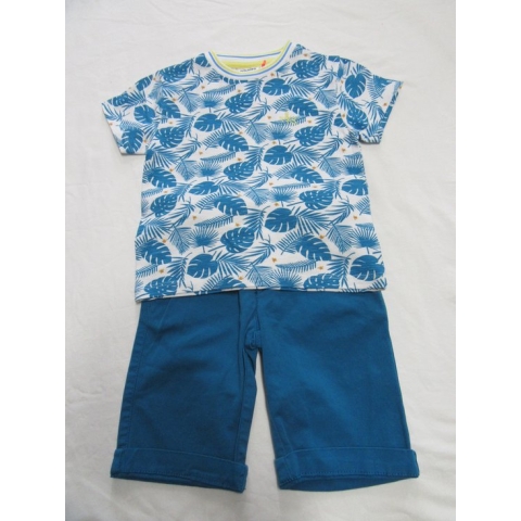 noukies' kledingset , jongens , tshirt + short in blauw 2 jaar 92