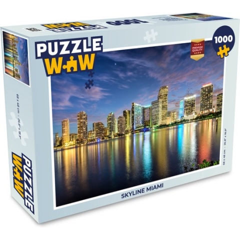 Puzzel Skyline Miami - Legpuzzel - Puzzel 1000 stukjes volwassenen