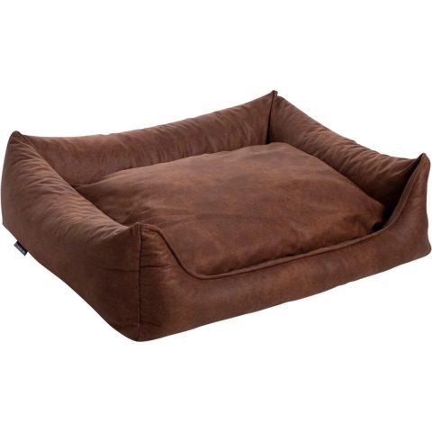Maxxnobel Orthopedische Sofa Lederlook/Teddy Cognac - Hondenbank - Xsmall