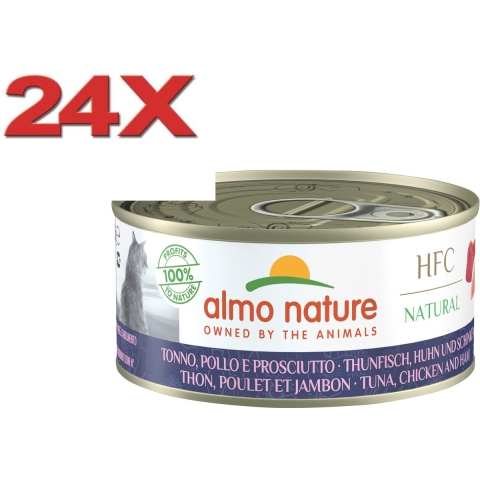 Almo Nature HFC - Kattenvoer - Cuisine Tonijn, Kip & Ham - 24x70gr