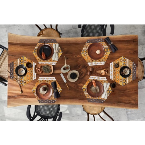 Placemats hexagon - Onderleggers placemats - Placemat zeshoek - Patronen - Afrika - Abstract - 6 stuks