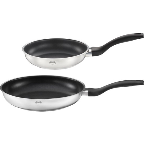 Rösle Basic Line - Basic Line Koekenpan ø 20 ø 24 cm Set van 2 Stuks - Roestvast Staal - Zilver