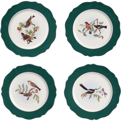 &Klevering - Avifauna borden 22cm (set van 4) - Kleine borden