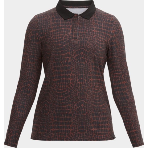 Röhnisch Sia Poloshirt - Brown Crocco - Maat L