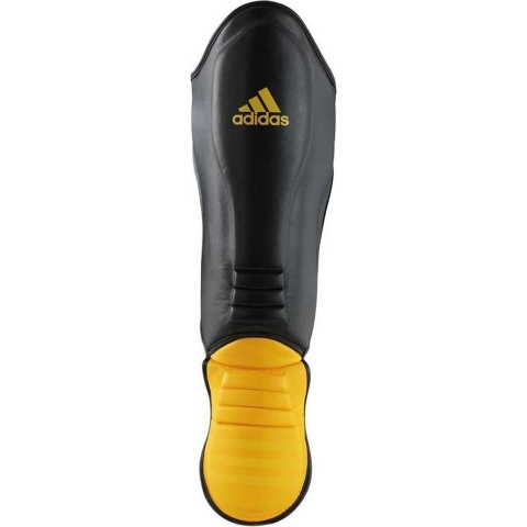 adidas Hybrid Super Pro Scheenbeschermer Zwart/Geel Small