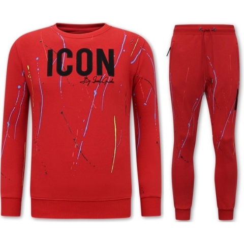 Exclusieve Mannen Joggingspak - ICON Painted - Rood