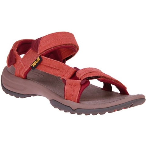 Teva W Terra Fi Lite Suede Dames Sandalen - Rood/Oranje - Maat 37
