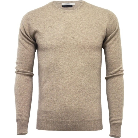 Hommard Pure Cashmere Crew Neck Sweater, Camel, Medium, Trui, Unisex, Kasjmier, Ronde nek, Pullover