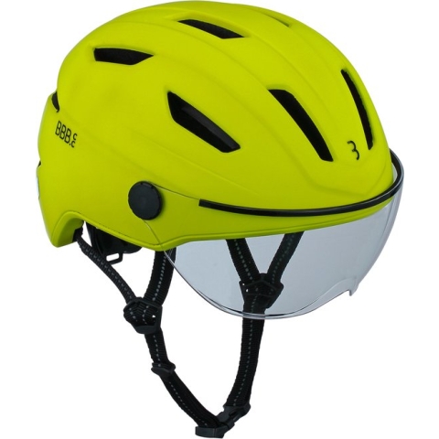 BBB Cycling Move Faceshield Transparant E-bike Helm - Speed Pedelec Helm - Elektrische Fiets - Snorfiets - Neon Geel - Maat L - BHE-57