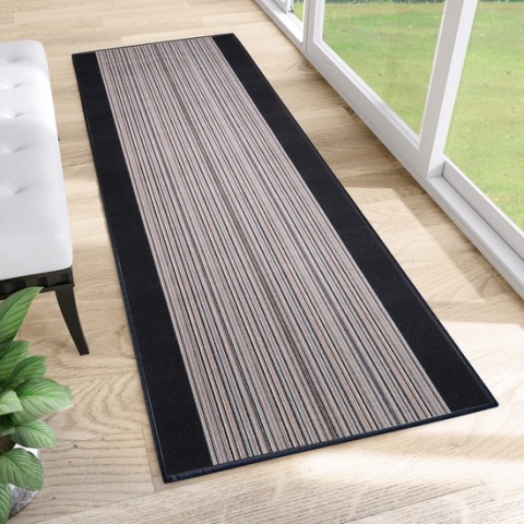 Tapiso Antislip Rubber Mat Grijs Donker Modern Rubbermat Tapijt Maat- 80x600