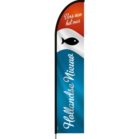 Beachflag - Hollandse Nieuwe - Vlag + Hengelsysteem + Draagtas - Actievlag.nl