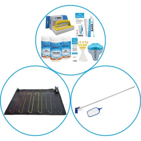 WAYS - Zwembad Accessoirepakket 3-delig - WAYS Onderhoudspakket & Zwembad verwarming & Onderhoudsset