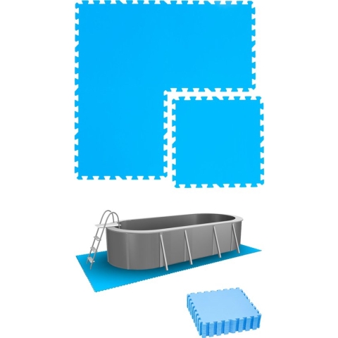 2.8 m² Poolmat - 12 EVA schuim matten 50x50 outdoor poolpad - schuimrubber ondermatten set