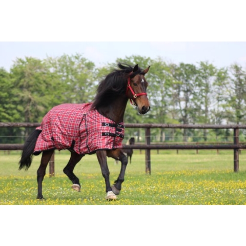 MHS Regendeken met fleece Red Blocks 195 Rood