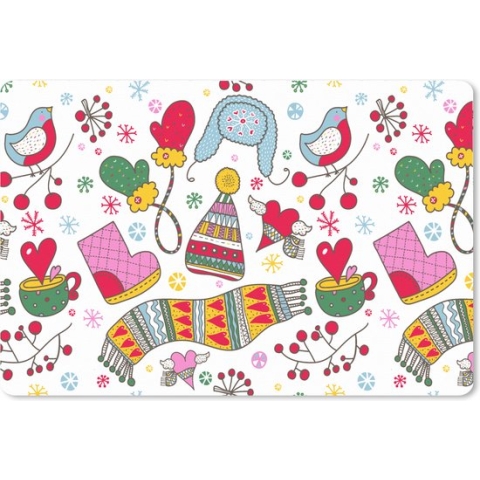 Muismat XXL - Bureau onderlegger - Bureau mat - Patronen - Winter - Kerst - 120x80 cm - XXL muismat