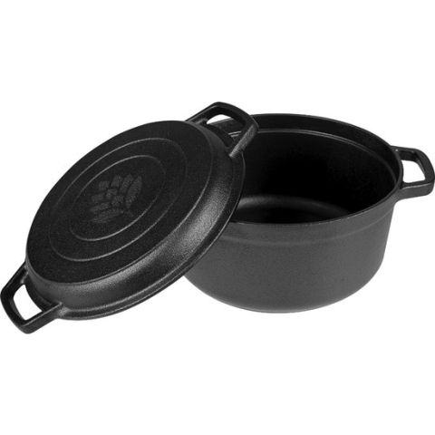 Gietijzeren grillplaat en pan 3,5 l - pan - grillplaat - gietijzer