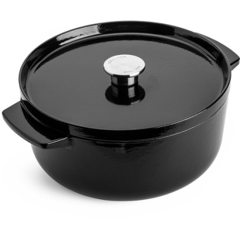 KitchenAid braadpan 26cm - geëmailleerd gietijzer - onyx zwart - rond