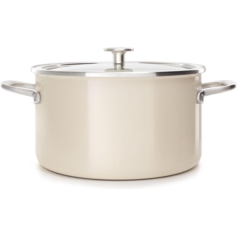 KitchenAid Steel Core Enamel kookpan 20cm 3,7L - Amandelwit - inductie - PFAS-vrij