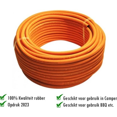 2024 - Gasslang Propaanslang rol / 25 meter - 8mm inwendig - Oranje 2024 opdruk