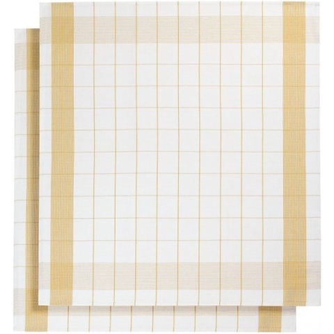 set van 6 keukenhanddoeken - De Witte Lietaer - kleur wit/ochre
