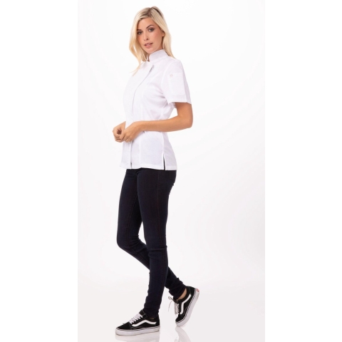 Chef Works Urban Dames Springfield Koksbuis met Rits | Wit - Maat S