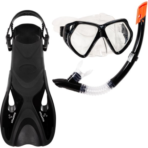 Atlantis Andros Set - Snorkelset - Volwassenen - Zwart - 36-41