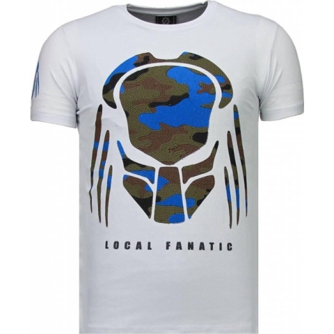 Predator - Rhinestone T-shirt - Wit