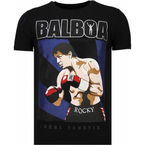 Balboa - Rhinestone T-shirt - Zwart