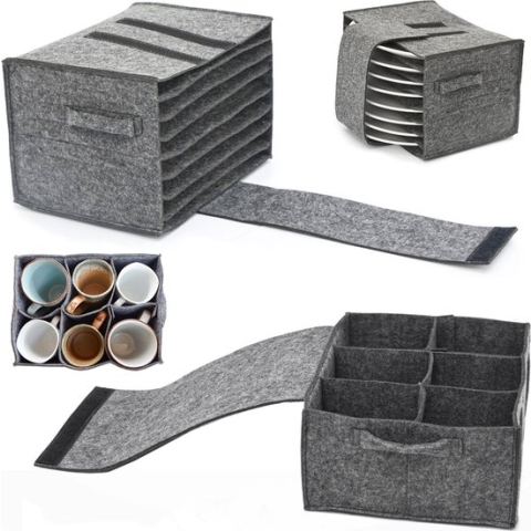 Set van 2: Vilten Camper Plaathouder & Bekerhouder - Glashouder Camping - Kopjeshouder Kamper - B...