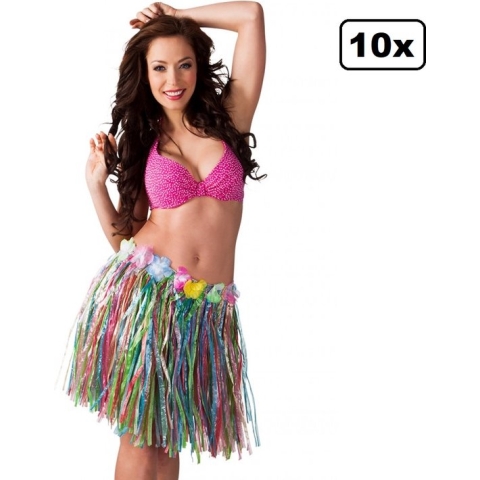10x Hawairok multi 55 cm - Hawai | Tropical | Beach | hawai rok | festival