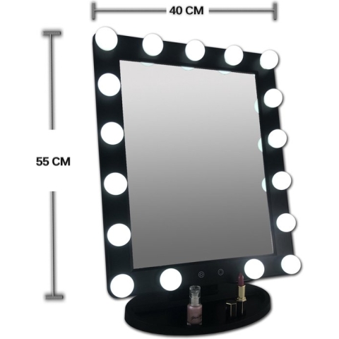 Grote verlichte spiegel LED hollywood spiegel 3x licht stand - dim functie