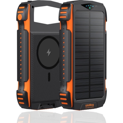 4smarts UltiMag TitanPack Solar MagSafe Powerbank 20.000 mAh Oranje