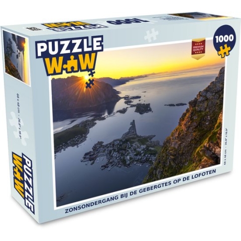 Puzzel Zonsondergang bij de gebergtes op de Lofoten - Legpuzzel - Puzzel 1000 stukjes volwassenen