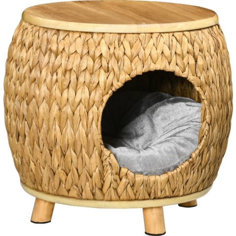 PawHut Rotan kattenhuis met kussens D30-528V00