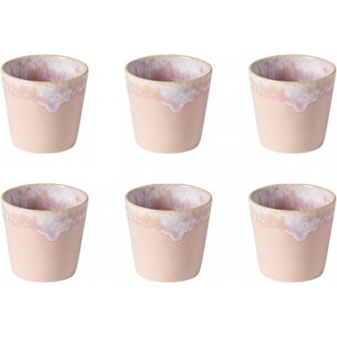 Cactula | Costa Nova - servies - lungo kop - Grespresso roze - aardewerk - set van 6 - H 7,5 cm