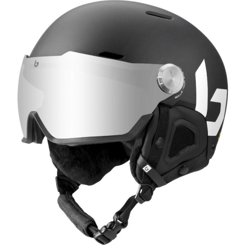 Bollé Might visor skihelm - Mat Zwart - Grijze lens - 52-55