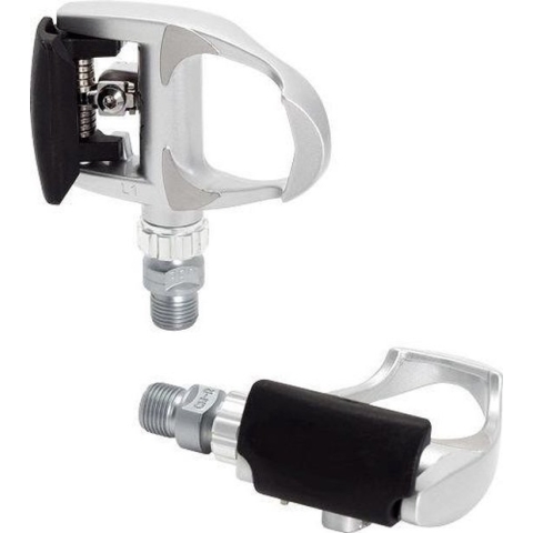 Tecora klikpedalen set Look 9/16 inch zilver