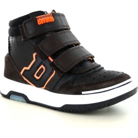 Develap | Hoge klittenbandschoen | Bruin | Maat 27