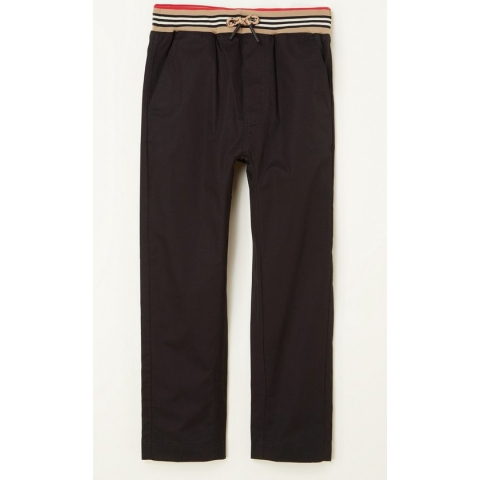 BURBERRY Dilan broek met elastische tailleband en logo - Zwart - Maat 140