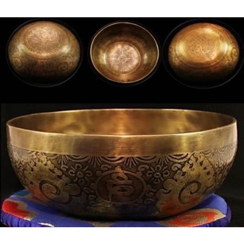 Klankschaal Tibet gegraveerd - 19x9 - 1050-1150 - Metaal - Brons - M