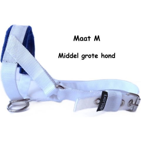 Gentle leader - Wit - Gevoerd - Maat M - Antitrek hoofdhalster hond - Hoofdhalster hond - Antitrek hond - Trainingshalsband
