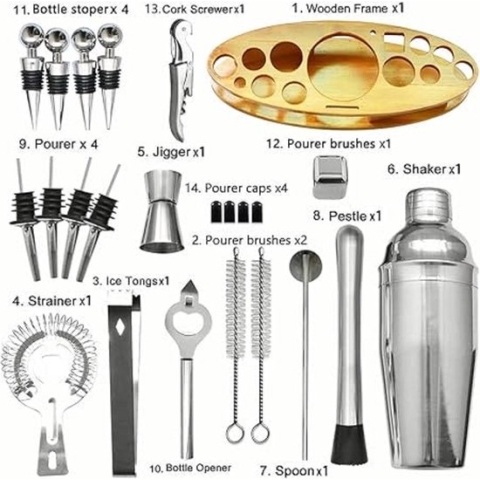 cocktailshaker set - Premium cocktailshakerset, 23