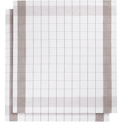 set van 6 keukenhanddoeken - De Witte Lietaer - kleur wit/champignon