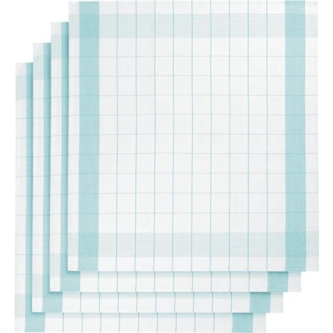 set van 6 keukenhanddoeken - De Witte Lietaer - kleur wit/aqua