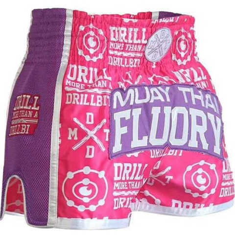 Fluory Dames Kickboks Broekje Muay Thai Short Drill Roze maat M